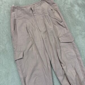 Anthropologie Find Me Now Pants Womens 2 Cargo Lilac Tencel Cotton Blend Trouser